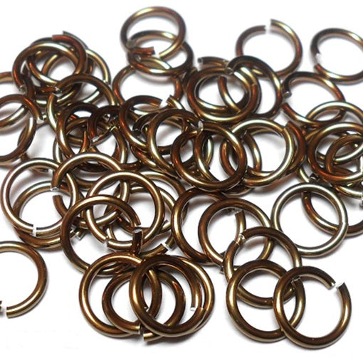 16swg (1.6mm) 5/16in. (8.3mm) ID 5.2AR Anodized  Aluminum Jump Rings - Brown