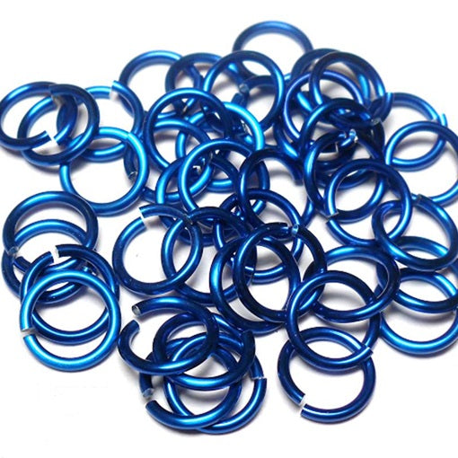 16swg (1.6mm) 5/16in. (8.3mm) ID 5.2AR Anodized  Aluminum Jump Rings - Royal Blue