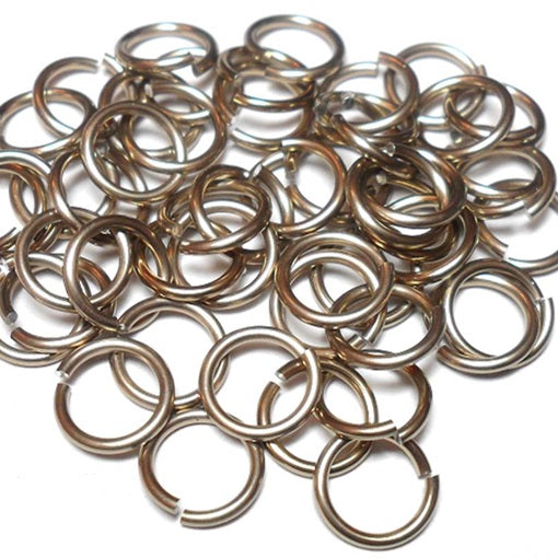 16swg (1.6mm) 7/32in. (5.7mm) ID 3.6AR Anodized  Aluminum Jump Rings - Champagne