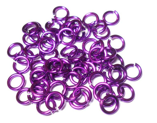 18swg (1.2 mm) 5/32in. (4.2mm) ID 3.5AR Anodized Aluminum Jump Rings - Violet