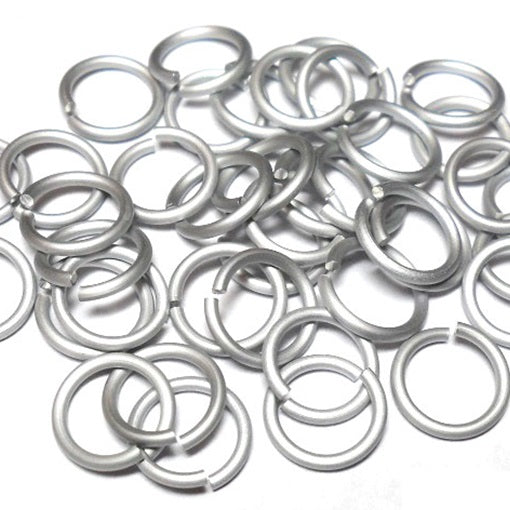 18swg (1.2mm) 5/32in. (4.2mm) ID 3.5AR Anodized  Aluminum Jump Rings - White
