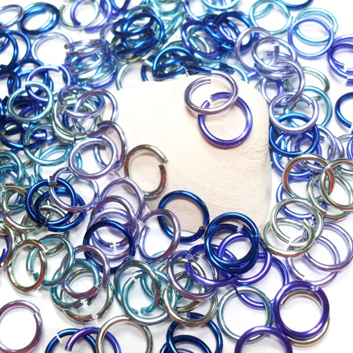 18swg (1.2MM) 9/32in. (7.7mm) ID 6.4AR Anodized Aluminum Jump Rings - Oceanview