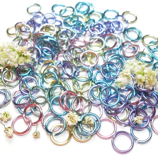 18swg (1.2mm) 9/64in. (3.6mm) ID 3.0AR Anodized Aluminum Jump Rings - Spring Fling Mix