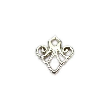 Deco Scroll Charm - Sterling Silver