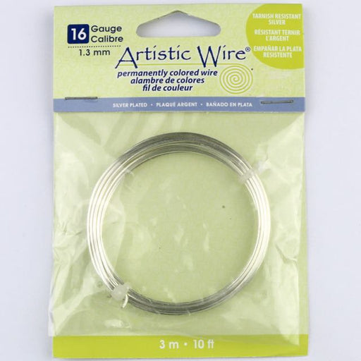 3.0 meters (10 feet) - 16 gauge (1.3mm) Permanently Coloured Wire - Tarnsih Resistant Silver
