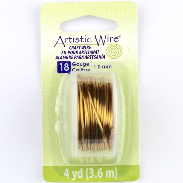 3.6 meters (4 yards) - 18 gauge (1.0mm) Craft Wire - Tarnish Resistant Brass
