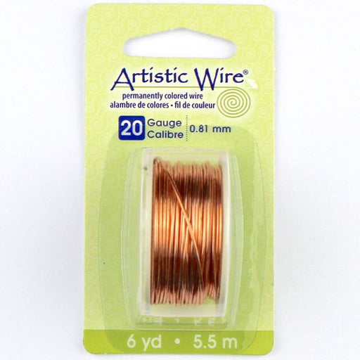Artistic Wire, Copper Craft Wire 20 Gauge Thick, Permanent Red Color (6  Yard Spool) 