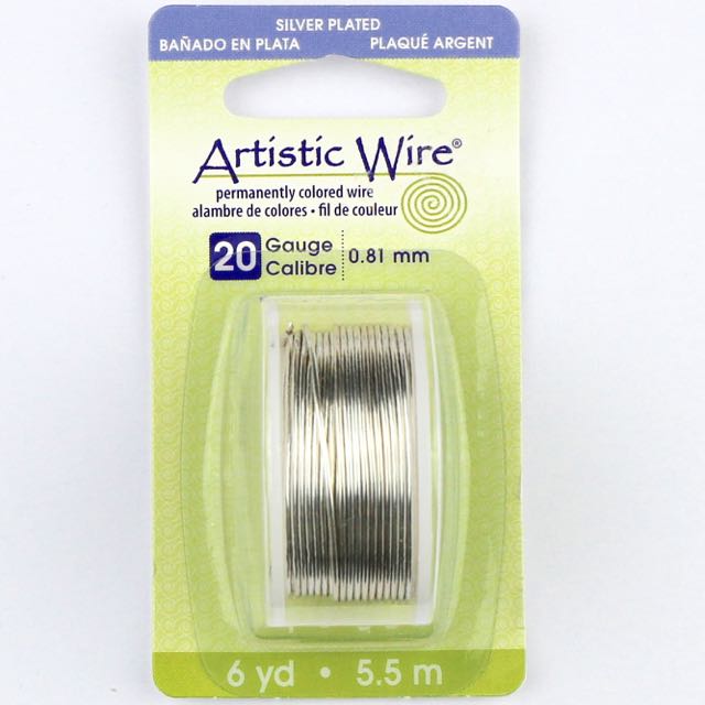 5.5 meters (6 yards) - 20 gauge (.81mm) Permanently Coloured Wire - Tarnish Resistant Silver