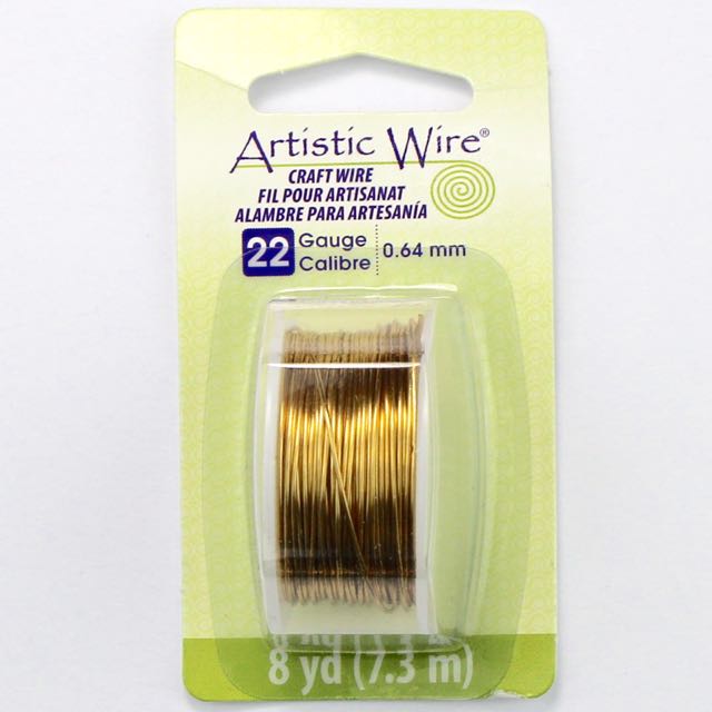 7.3 meters (8 yards) - 22 gauge (.64 mm) Craft Wire - Tarnish Resistant Brass