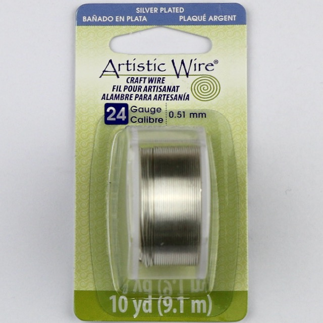 9.1 meters (10 yards) - 24 gauge (.51 mm) Craft Wire - Tarnish Resistant Silver