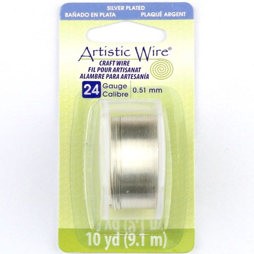 9.1 meters (10 yards) - 24 gauge (.51 mm) Craft Wire - Tarnish Resistant Silver