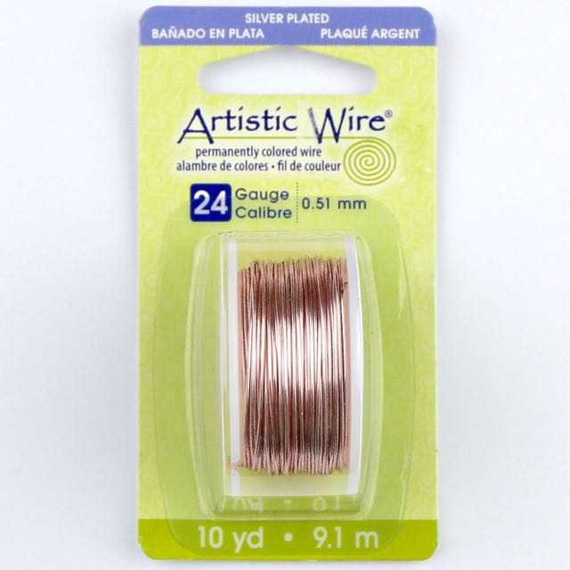 9.1 meters (10 yards) - 24 gauge (.51mm) Permanently Coloured Wire - Rose Gold