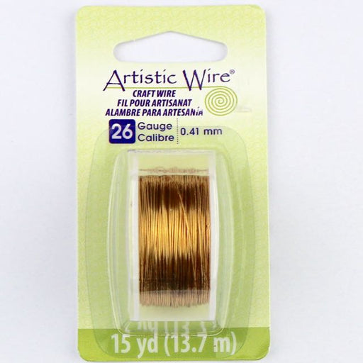 13.7 meters (15 yards) - 26 gauge (.41mm) Craft Wire - Tarnish Resistant Brass
