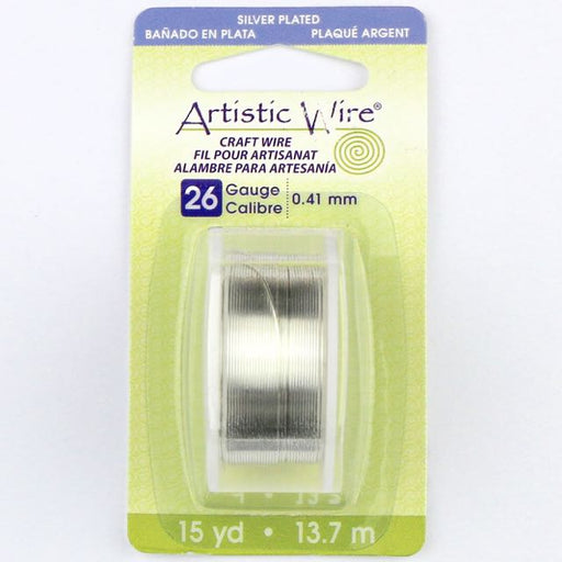 13.7 meters (15 yards) - 26 gauge (.41mm) Craft Wire - Tanish Resistant Silver