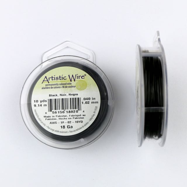 9.14 meters (10 yards) - 18 gauge (1.02mm) Permanently Coloured Wire - Black