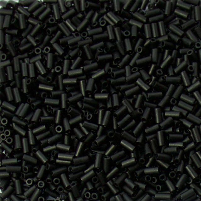 3mm Miyuki BUGLE Beads - Matte Black