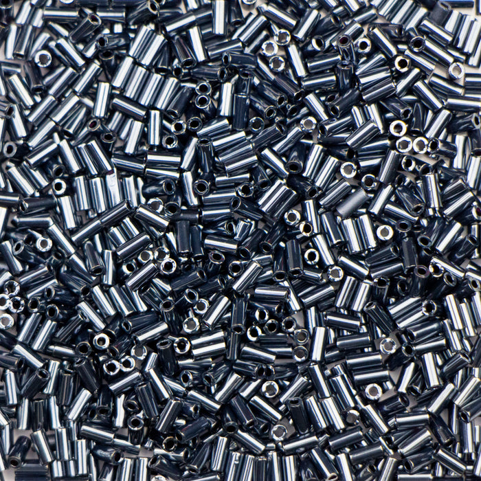 3mm Miyuki BUGLE Beads - Gunmetal