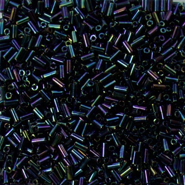 3mm Miyuki BUGLE Beads - Metallic Dark Blue Iris