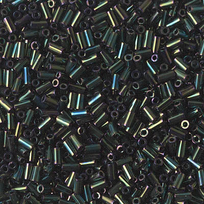 3mm Miyuki Bugle Beads - Metallic Forest Green Iris