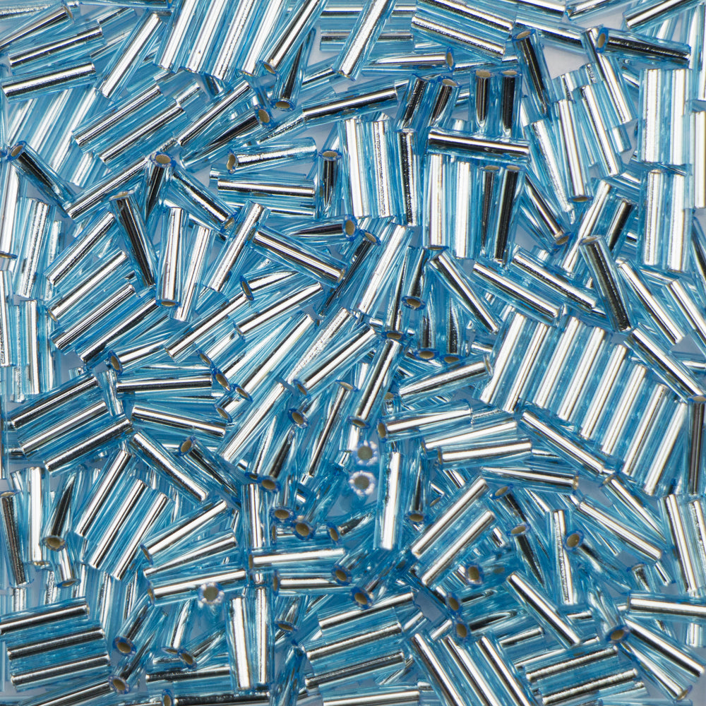 6mm Miyuki BUGLE Beads - Silverlined Aqua
