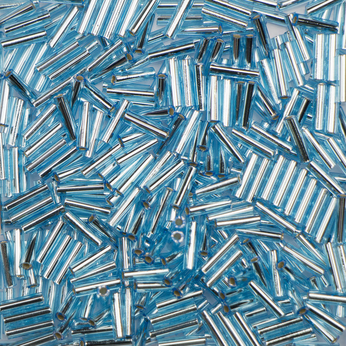 6mm Miyuki BUGLE Beads - Silverlined Aqua