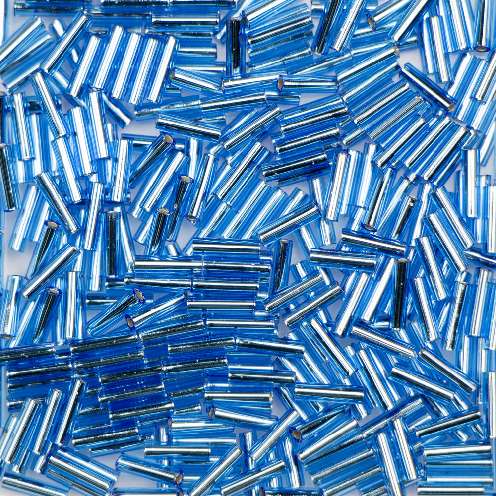 6mm Miyuki BUGLE Beads - Silverlined Sapphire