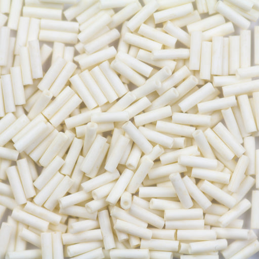 6mm Miyuki BUGLE Beads - Matte Opaque Cream