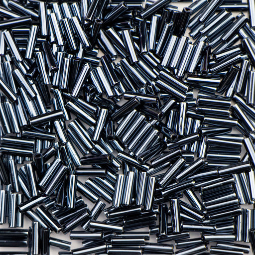 Toho Bugle Tube Beads Size #1 / 2x3mm Silver Line Crystal 8 Grams