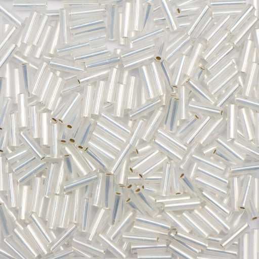 6mm Miyuki BUGLE Beads - Gilt Lined Opal