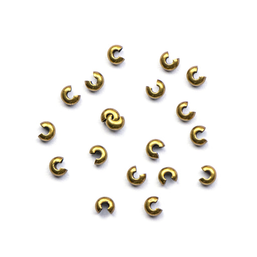 3mm Crimp Bead Cover - Antique Brass
