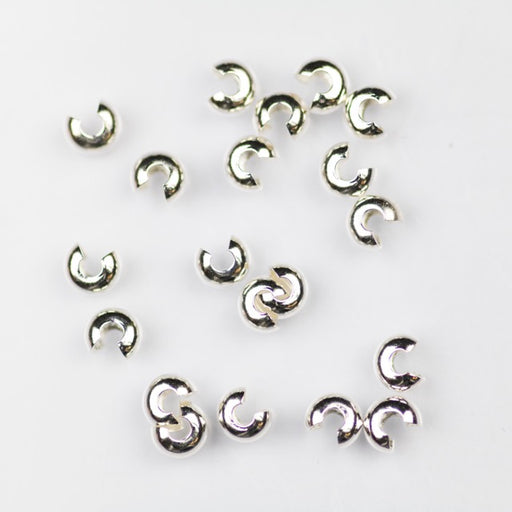 3mm Crimp Bead Cover - Silver