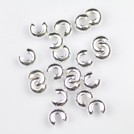 4mm Crimp Bead Cover - Silver