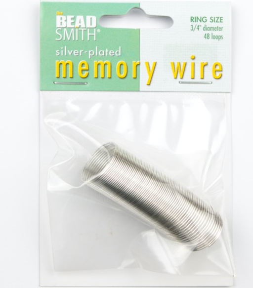 3/4" Diameter 48 Loop Silver Plated Memory Wire