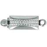 5mm x 9.5mm Clasp with Spring Tongue Mechanism - Rhodium Plated