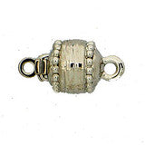 6.5mm Clasp with Structured Surface - Rhodium Plated