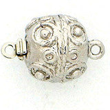 Ball Clasp with Ornaments - Rhodium Plated