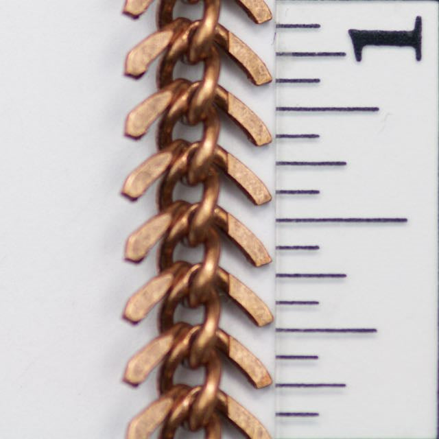 9mm Fishbone Chain - Antique Copper