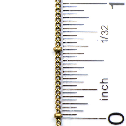 Satellite Chain With 2mm Ball And 0.7mm Curb Chain - Antique Brass