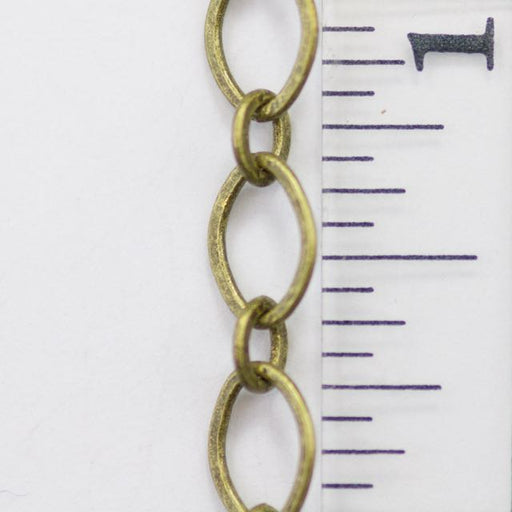 9mm x 5mm Flat Oval Chain - Antique Brass