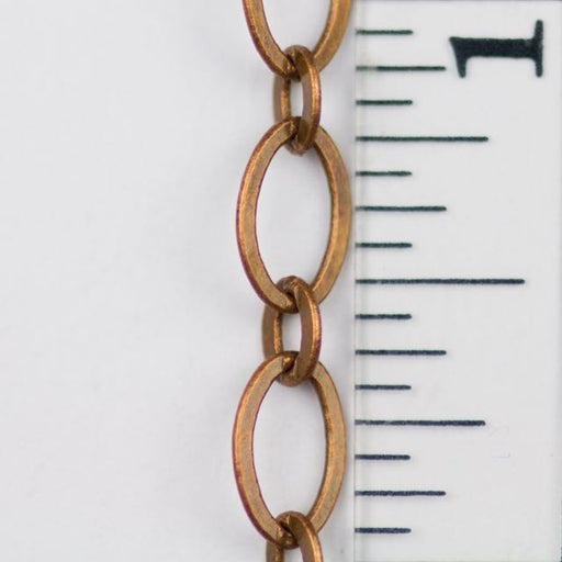 9mm x 5mm Flat Oval Chain - Antique Copper