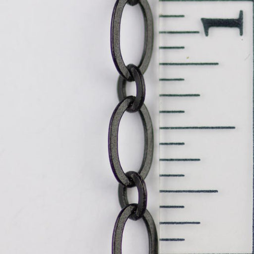 9mm x 5mm Flat Oval Chain - Matte Black