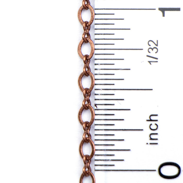 3.5mm x 3mm Petite Oval Link Chain - Antique Copper