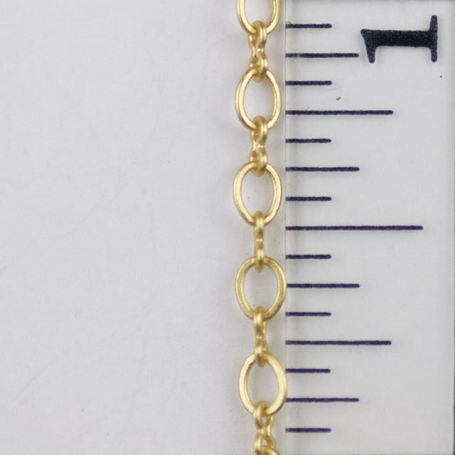 3.5mm x 3mm Petite Oval Link Chain - Satin Hamilton Gold