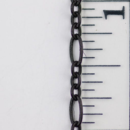 6.4mm x 3mm and 3.5mm Oval Link Chain - Matte Black