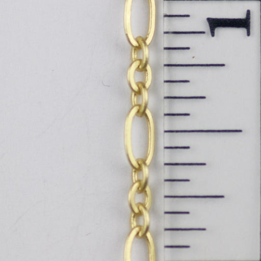 6.4mm x 3mm and 3.5mm Oval Link Chain - Satin Hamilton Gold