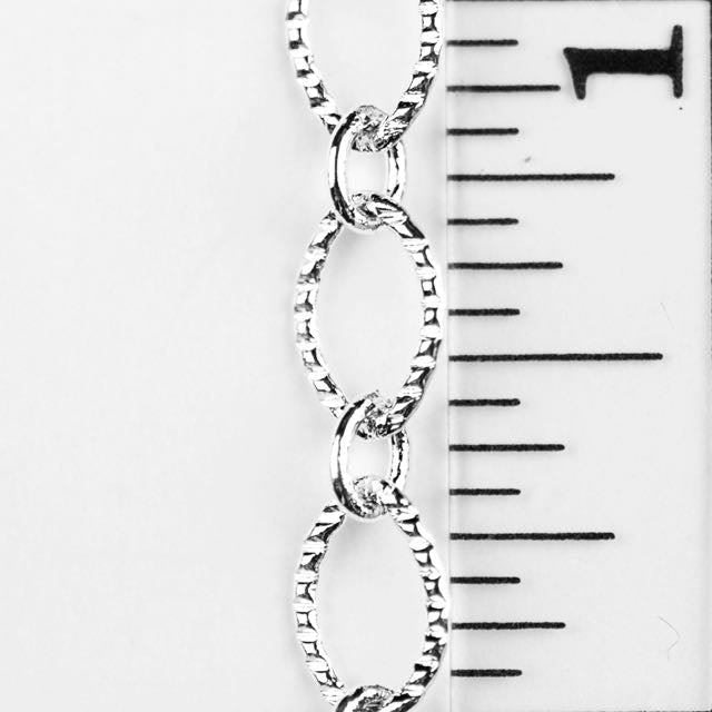 9mm x 6mm Textured Oval Chain - Silver