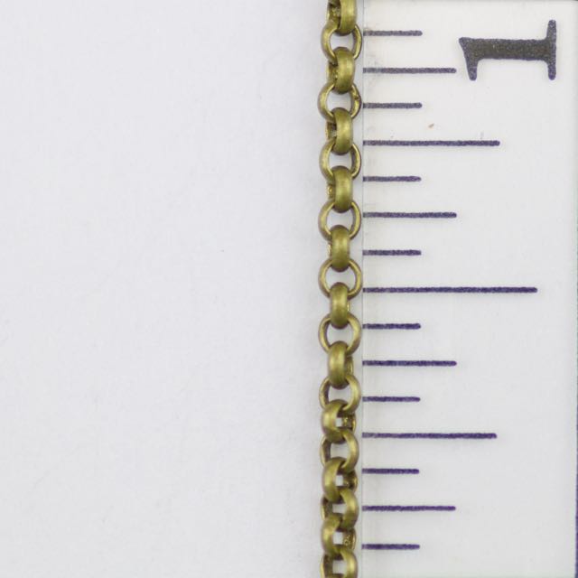 2mm Delicate Rolo Chain - Antique Brass
