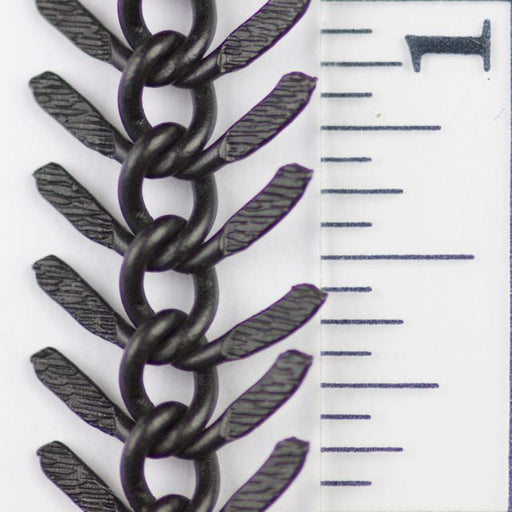 13mm Textured Fishbone Chain - Matte Black