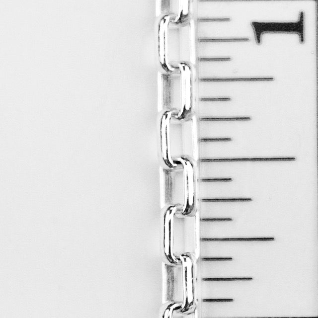5mm x 3mm Box Link Chain - Silver