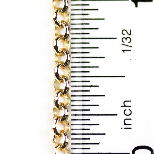 3.5mm Rolo Chain (inside diameter 2.25mm) - Gold
